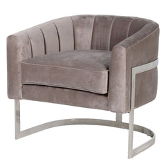 Taupe Curved Chair H:720mm W:790mm D:730mm