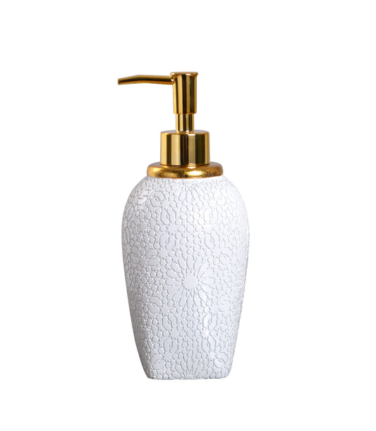 Elma Soap Dispenser 8.5X8.5X20.5Cm-White/Gold