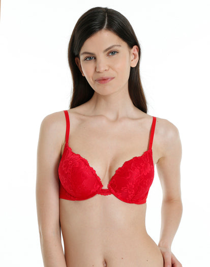 Isla&Evie Double Pu All Over Lace Bra 32A / Red