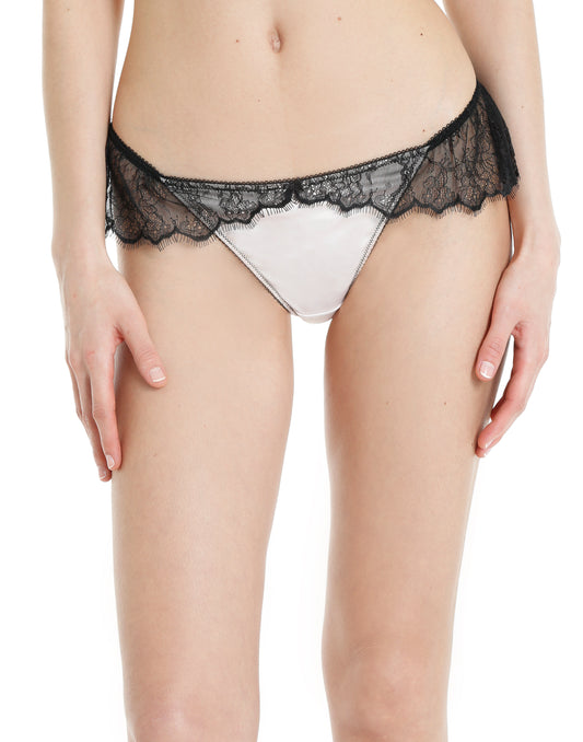 Isla & Evie Satin & Lace Frill Thong