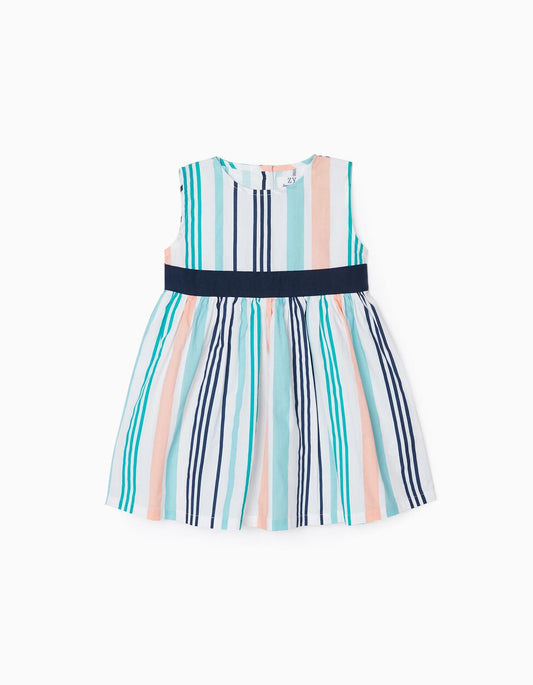 Zippy Dress For Baby Girls 'Stripes', Multicoloured