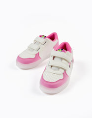 Zippy Light-Up Trainers For Girls 'Minnie', Pink/White