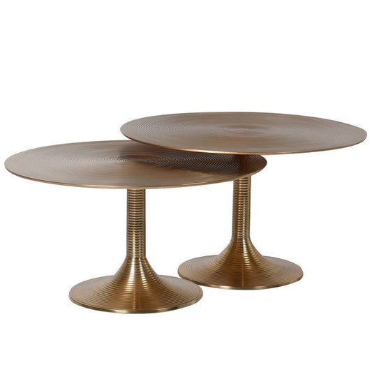 Dwell Set Of 2 Shiny Brass Tables
