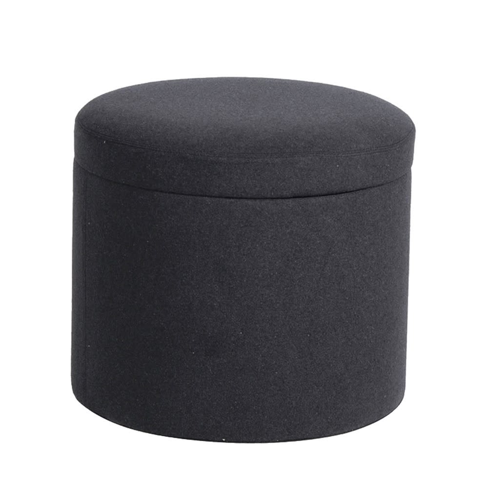 Dwell Grey Felt Round Footstool