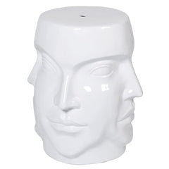 Dwell White Four Face Stool