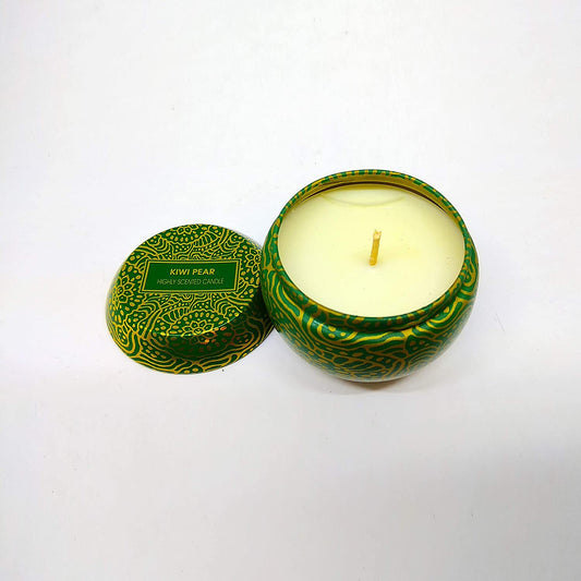 AURA MYST Mini Printed Tin Candle Kiwi Pear-Multi-4oz 14hrs