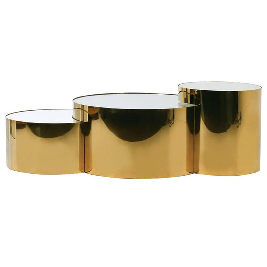 Dwell Gold Mirror Top Nest Tables