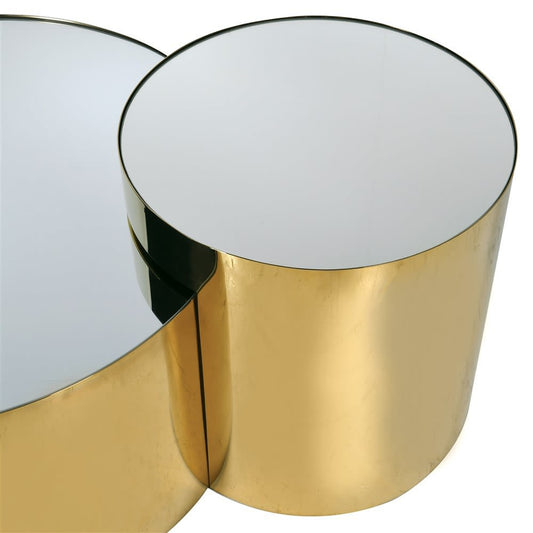Dwell Gold Mirror Top Nest Tables
