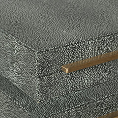 Dwell Set Of 3 Grey Faux Shagreen Boxes