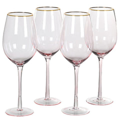 Dwell Set Of 4 Pink Tone Wine Glass