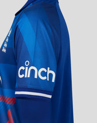 Blue England Cricket Junior Odi Replica Short Sleeve Shirt
