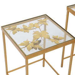 Dwell Set Of 2 Gld Butterfly Side Tables