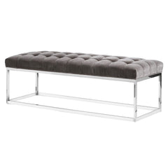 Dwell Mouse Grey Buttoned Bench