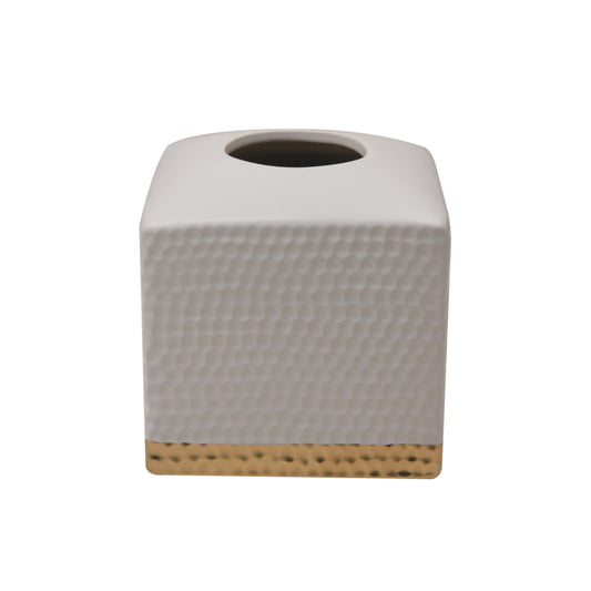 Dwell White Gold Ribbon Tissue Cover - White