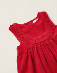 Zippy Corduroy Dress For Newborn Baby Girls, Red
