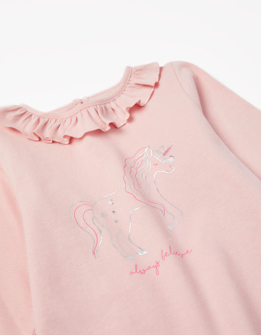 Zippy Baby Girls 'Unicorn' Long Sleeve Cotton T-Shirt