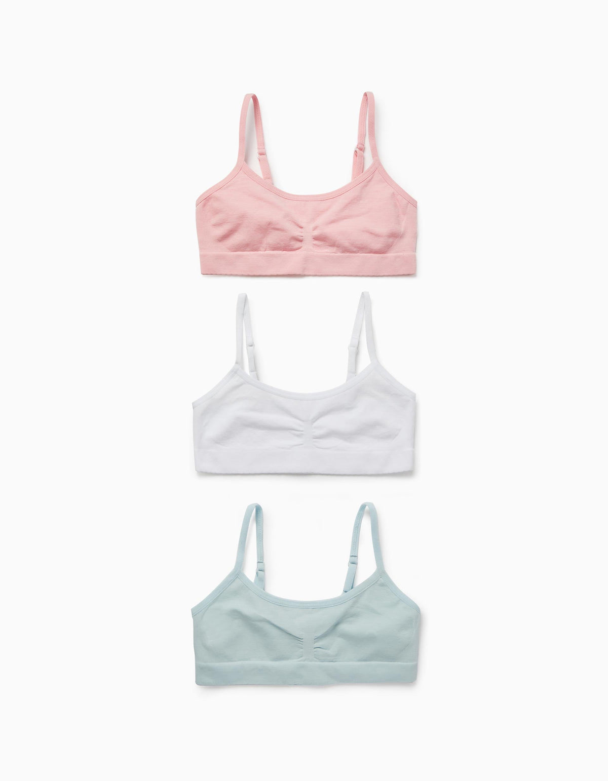 Zippy 3-Pack Microfibre Bras For Girls, White/Pink/Blue
