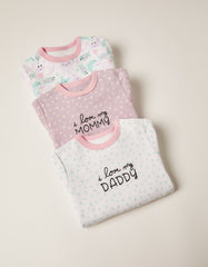 Zippy Baby Girls 'Mommy&Daddy' 3 Sleepsuits