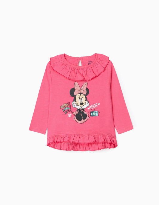 Zippy Long Sleeve T-Shirt For Baby Girls 'Minnie In Tokyo', Pink