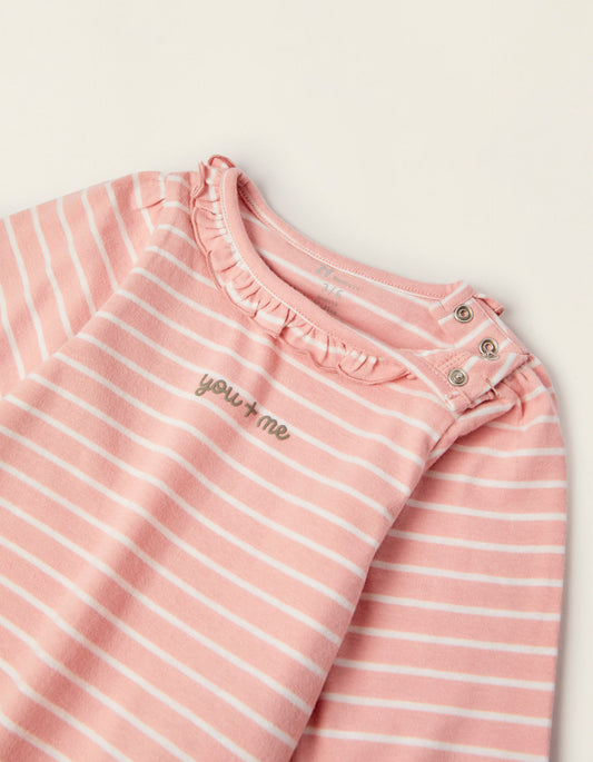 Zippy Newborn Girls 'You+Me' Long Sleeve Cotton T-Shirt