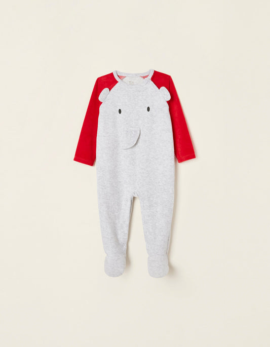Zippy Baby Boy 'Elephant' Velour Sleepsuit