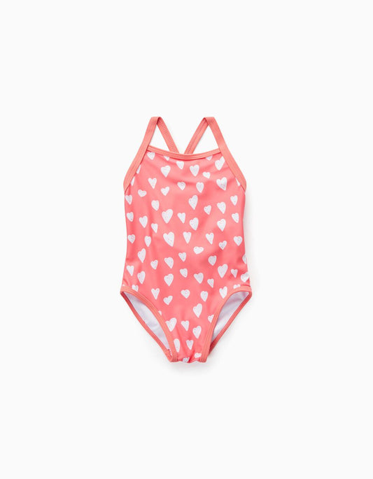 Zippy Swimsuit For Baby Girls 'Hearts', Coral