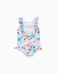 Zippy Swimsuit Upf 80 For Baby Girls 'The Beach', White
