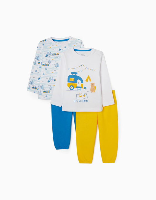 Zippy 2 Pyjamas For Baby Boys 'Camping', Yellow/Blue