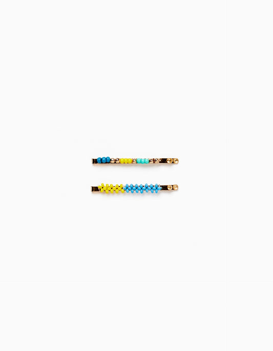 Zippy 2 Pack Hair Clips With Beads For Girls