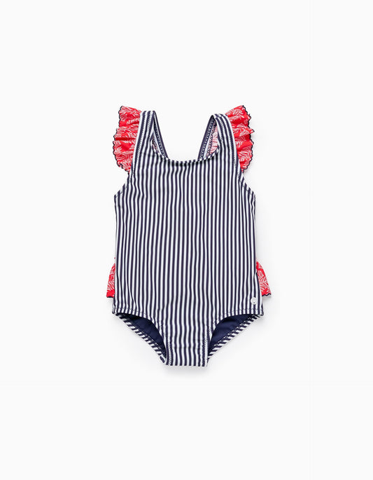 Zippy Striped Swimsuit Uv 80 Protection For Baby Girls