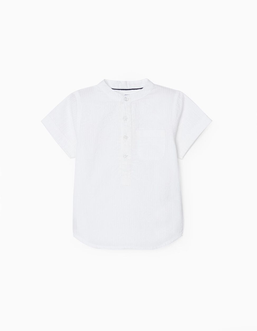 قميص منقوش للأولاد الصغار من زيبي، أبيض