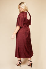 Little Mistress Satin Jacquard Kimono Sleeve Maxi Dress