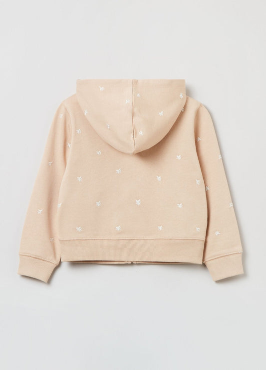 OVS Full-zip Sweatshirt With Hood And All-over Embroidery